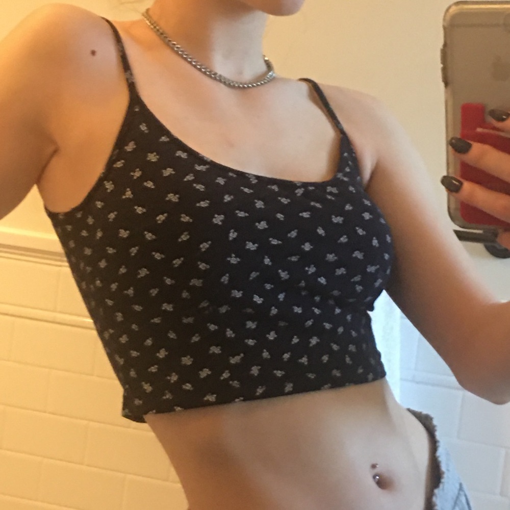 Floral Cropped Tank (Brandy Melville)